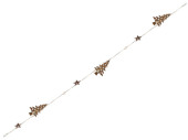 decorative rust-metal hanger "firs/stars" 120cm