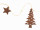 décoratif guirlande rouille-métal "sapins/étoiles" 120cm