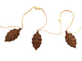 decorative rust-metal hanger "leaves" 120cm