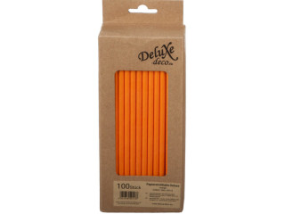 Papier-Trinkhalme 100 Stück orange uni