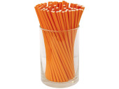 pailles à boire en papier 100 pièces orange uni