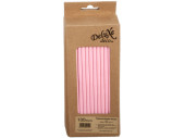 pailles à boire en papier 100 pièces rose uni