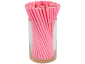 paper drinking straws 100 pieces rose plain