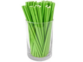 pailles à boire en papier 100 pièces vert uni