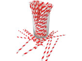 paper drinking straws 100 pieces red-white striped