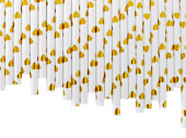 pailles à boire en papier 100 pièces blanc-or coeurs