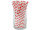 paper drinking straws 100 pieces white-red hearts