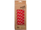 paper drinking straws 100 pieces red-white hearts