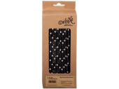 paper drinking straws 100 pieces black-white stars
