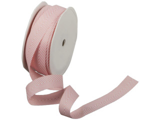 Band V-Streifen rosa/weiss 18mm x 20m