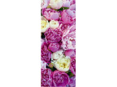 Textilbanner Pfingstrosen 75x180cm, rosa/weiss...