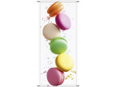 Textilbanner Macarons 75x180cm, bunt Schlauchnaht oben+unten