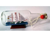 Segelschiff in Glas-Flasche Kunststoff 18,5x7,5xH6,8cm