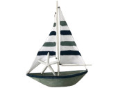 Segelschiff Ozean blau/grün Holz, 36 x 9 x H 46cm