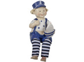 Kantenhocker Maritim Junge blau/weiss, 13 x 8,5 x 12 cm