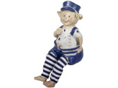 Kantenhocker Maritim Junge blau/weiss, 13 x 8,5 x 12 cm