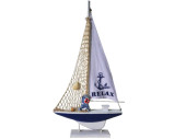 Segelschiff Relax gross blau/weiss, 57 x 32 x 5,5 cm