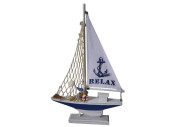 Segelschiff Relax klein blau/weiss, 35 x 22,5 x 4 cm