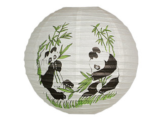 Chinalampion mit Pandabär Ø 40cm Papier/Draht