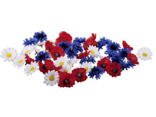 Feldblumen-Streublüten Heidi 48 St.rot/blau/weiss, Ø5,5cm
