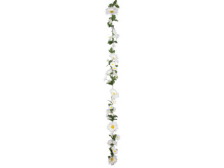 Margeritengirlande Heidi weiss/creme/grün, 180cm Blüten Ø 5,5 + 12cm