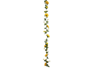 Gerberagirlande Heidi gelb/grün, 180cm Blüten Ø 5,4 + 11,5cm