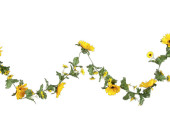 Gerberagirlande Heidi gelb/grün, 180cm Blüten Ø 5,4 + 11,5cm