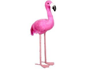 Flamingo pink stehend mini Styro/Federn, 8 x 16 x H28cm