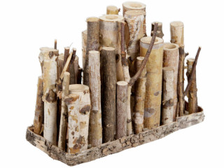 support en bouleau avec verres grand 30 x 13 x h 22cm