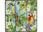 panneau en bois "perroquets/jungle" 39,5 x 39,5cm