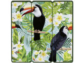 panneau en bois "toucane/jungle" 39,5 x 39,5cm
