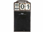 Schild Kalender beschreibbar schwarz/braun, 42.5x80x3cm