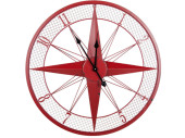 Wanduhr XL Kompassdesign rot, Ø 68 x 4.5 cm