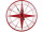 Wanduhr XL Kompassdesign rot, Ø 68 x 4.5 cm