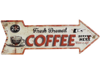 Wegweiser Fresh Coffee crème/rot, 40 x 14 x 0.5 cm
