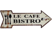Wegweiser Le Cafe Bistro crème/schw, 40 x 14 x 0.5 cm
