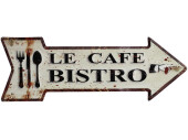 Wegweiser Le Cafe Bistro crème/schwarz 40 x 14 x...