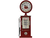 Zapfsäule klein mit Uhr rot, 13 x 35 x 7.5 cm