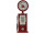 Zapfsäule klein mit Uhr rot, 13 x 35 x 7.5 cm