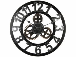 Wanduhr XL Steampunk schwarz/grau, Ø 60 x 3.5 cm