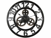 Wanduhr XL Steampunk schwarz/grau, Ø 60 x 3.5 cm
