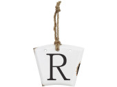 Hänger Retro Buchstaben R weiss/schwarz, 13.5 x 10.5cm