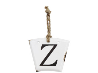 Hänger Retro Buchstaben Z weiss/schwarz, 13.5 x 10.5cm