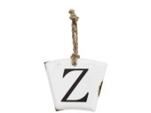 Hänger Retro Buchstaben Z weiss/schwarz, 13.5 x 10.5cm
