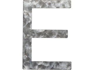 Buchstabe Zink E silber, 16 x 11.1cm