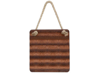 Hänger Wellblech Rost Metall braun, 14 x 15 x1.5cm
