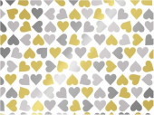 Geschenkpapier Met. Herzen silber/gold, 70cm x 50m