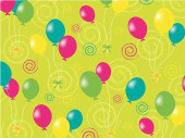 Geschenkpapier Luftballons grün/bunt, 50cm x 50m