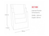 3 pocket A5 portrait brochure stand for placing and hanging