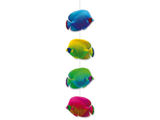 Fisch-Kette "Tropical" gross 78cm lang, 4 Fische 18 x 13cm